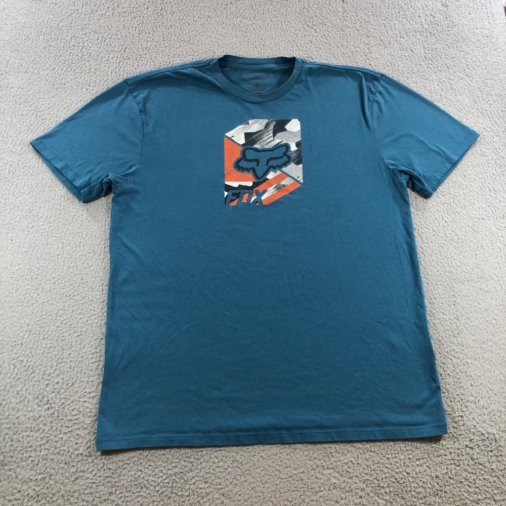 Fox Racing T Shirt Men's XL Blue Teal Graphic Print